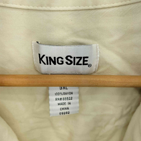 キングサイズ KINGSIZE BIG SIZE ラインデザイン オープンカラー レーヨン シャツ メンズ 3XL