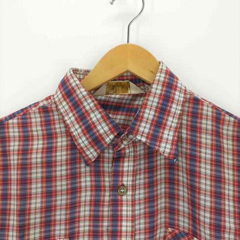 KING SPORT コットンポリ レギュラーカラーS/S チェックシャツ メンズ JPN:L