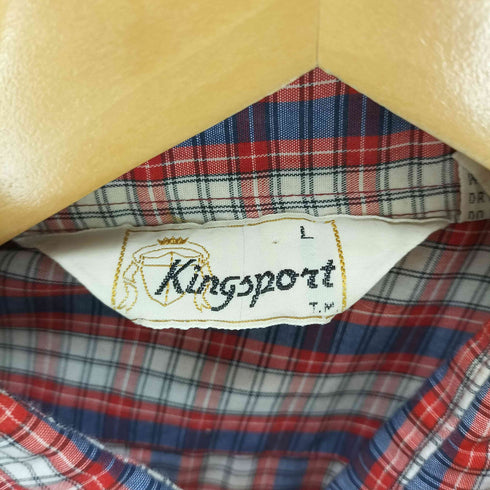KING SPORT コットンポリ レギュラーカラーS/S チェックシャツ メンズ JPN:L