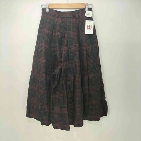 ヒステリックス HYSTERICS リネン チェック クロップド ワイド パンツ レディース JPN:S