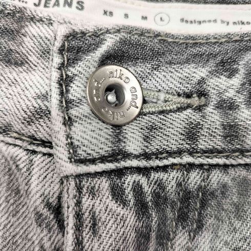ニコアンド niko and... 24AW FRINGE WIDE DENIM フリンジ ワイド デニム パンツ レディース JPN:L