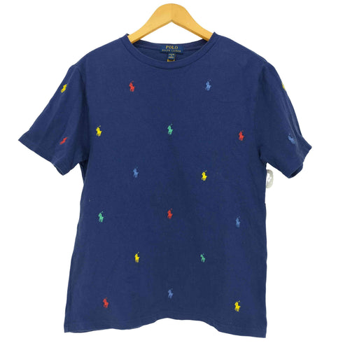 ポロラルフローレン POLO RALPH LAUREN カラフルポニー刺繍 鹿の子 コットン Tシャツ メンズ import:L