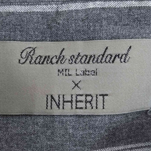 インヘリット INHERIT Ranch standard ノーカラー ストライプシャツ メンズ JPN:M