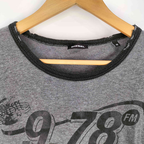 ディーゼル DIESEL ダメージ加工 リンガーTシャツ レディース M