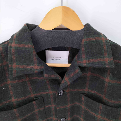 サタデーズニューヨークシティ Saturdays NYC OPEN COLLAR FLANNEL CHECK SHIRTS メンズ JPN:S