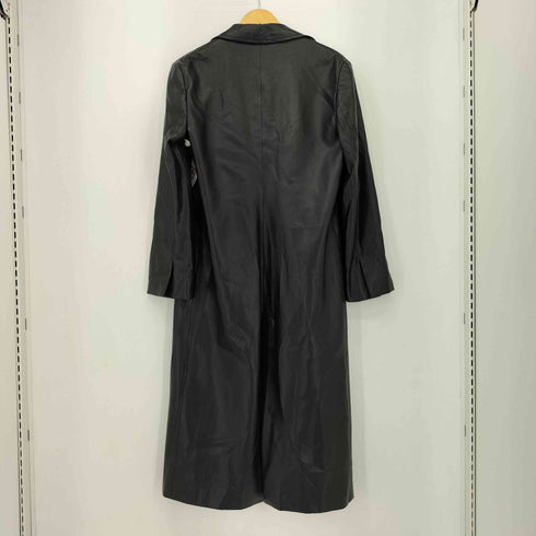 ザラ ZARA フェイクレザー ボタンレス チェスターコート レディース import:M
