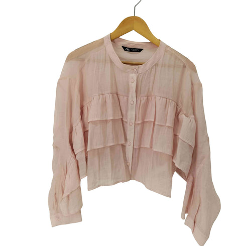 ザラ ZARA フリルロマンティックブラウス レディース import:L