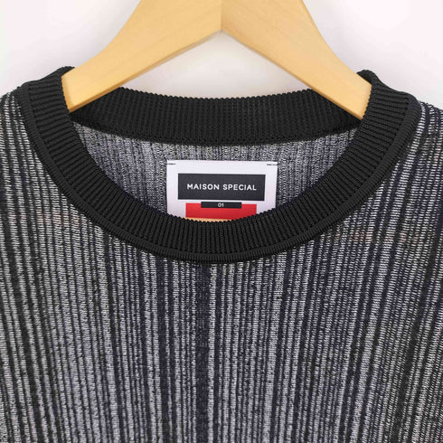 メゾンスペシャル MAISON SPECIAL 25SS Prime-Over Gradation Short Sleeve Crew Neck Knit T-Shirt プライムオーバーグラデーションショートスリーブクルーネックニットTシャツ メンズ JPN:1