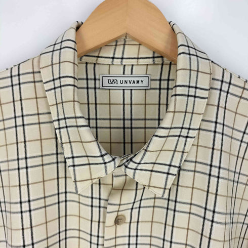 UNVAMY トロミ チェックレギュラーカラーシャツ メンズ JPN:L