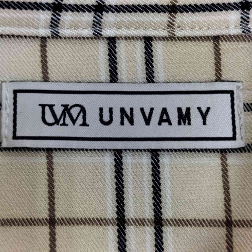 UNVAMY トロミ チェックレギュラーカラーシャツ メンズ JPN:L