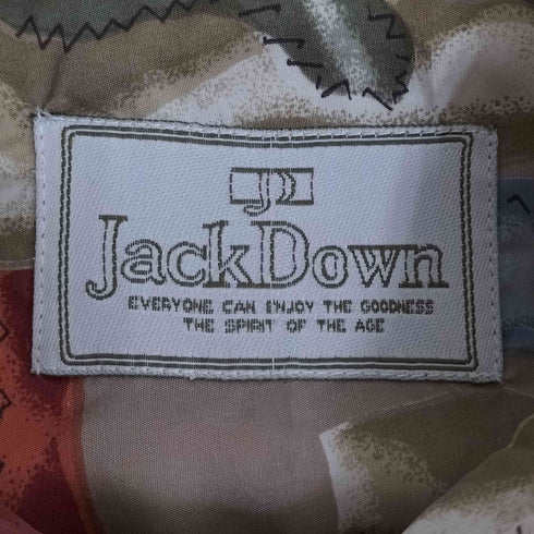 JACK DOWN シルク100% 総柄レギュラーカラーシャツ メンズ 2L