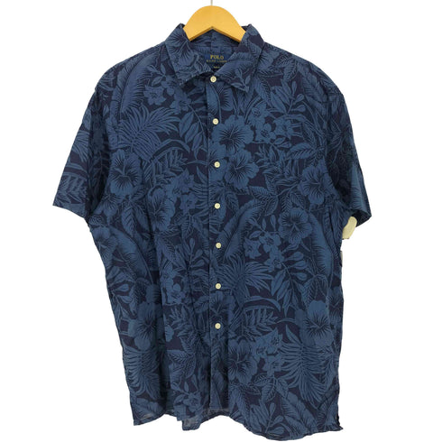 ポロラルフローレン POLO RALPH LAUREN SLIM FIT 花柄 コットン アロハシャツ メンズ import:XL