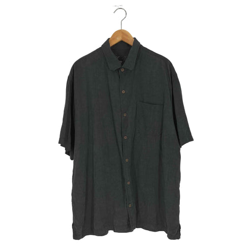 トミーバハマ Tommy Bahama 総柄 釣り竿刺繍 シルク半袖アロハシャツ メンズ import:XL