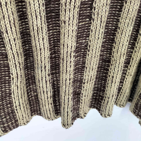 Tchaikhana 畦編み ストライプ タートルネック メキシカン ニット メンズ