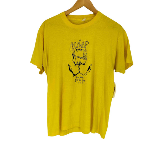 1989 袖裾シングル フロントプリントクルーネックTシャツ メンズ
