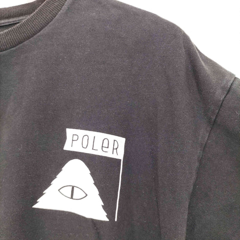 ポーラー POLER コットン ロゴプリントクルーネック 長袖 Tシャツ メンズ import:M