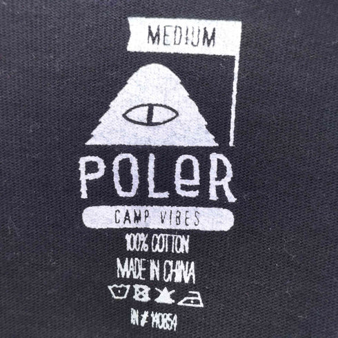 ポーラー POLER コットン ロゴプリントクルーネック 長袖 Tシャツ メンズ import:M