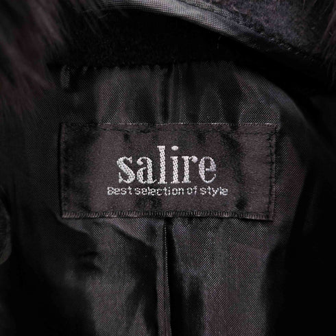 salire フォックスファー アンゴラ混 ウールショートコート レディース