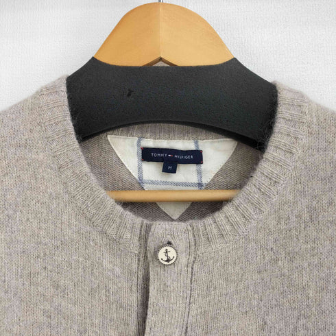 トミーヒルフィガー TOMMY HILFIGER アンゴラ混 エルボーパッチ カーディガン メンズ import:M