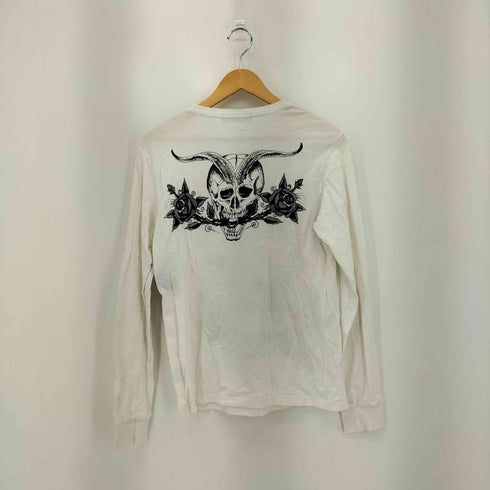 エドハーディー Ed Hardy DEAD OR ALIVE ラインストーン タトゥーデザイン クルーネック長袖 Tシャツ カットソー Y2K メンズ M