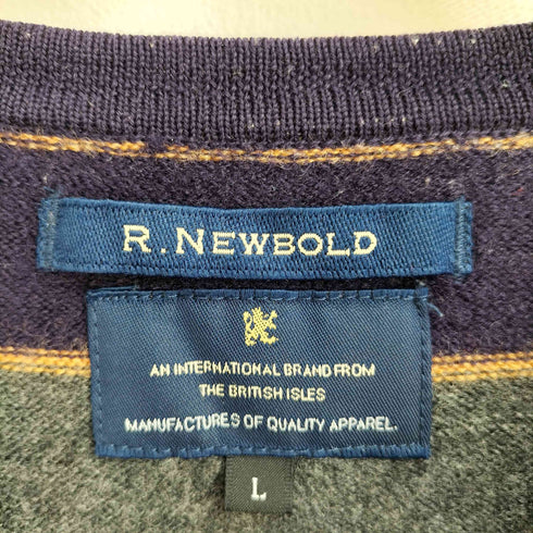 アールニューボールド R.NEWBOLD ヘンリーネック ボーダーニット セーター メンズ import:L