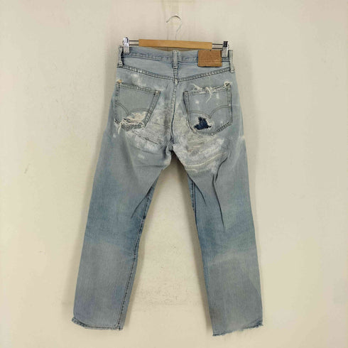 リーバイス Levis 70s 501 66後期 ボタン裏6 平行ステッチ 黒カンヌキ リペアカスタム クラッシュ ボタンフライデニムパンツ メンズ