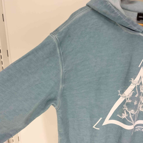 エンポリオアルマーニ EMPORIO ARMANI 21AW Blue Graphic Print Hooded Sweatshirt ブルー グラフィック プリント フード付き スウェット シャツ パーカー メンズ import:XS