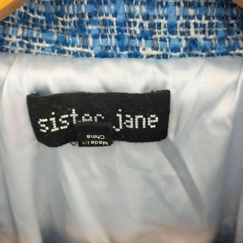シスタージェーン SISTER JANE フラワーボタン カットオフデザイン ツイードジャケット レディース S