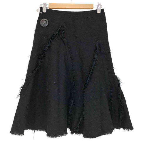 ジュンヤワタナベコムデギャルソン JUNYA WATANABE COMME des GARCONS 02AW ウール フリンジ 裁断 フレアスカート レディース JPN:M