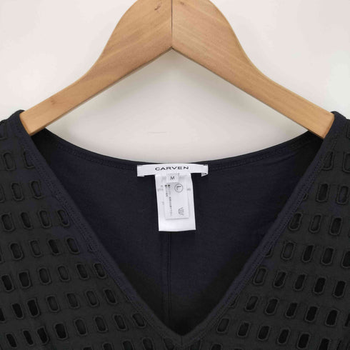 カルヴェン CARVEN Vネック メッシュカットソー レディース JPN:L