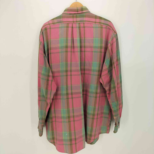 ラルフローレン RALPH LAUREN 90S BIG SHIRT マドラス チェック ボタンダウン L/S ビッグ シャツ メンズ import:M