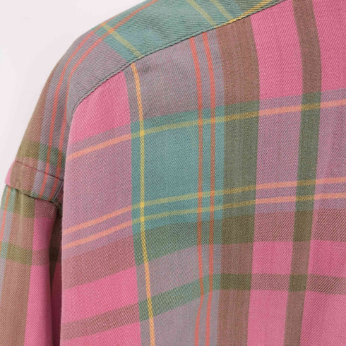 ラルフローレン RALPH LAUREN 90S BIG SHIRT マドラス チェック ボタンダウン L/S ビッグ シャツ メンズ import:M
