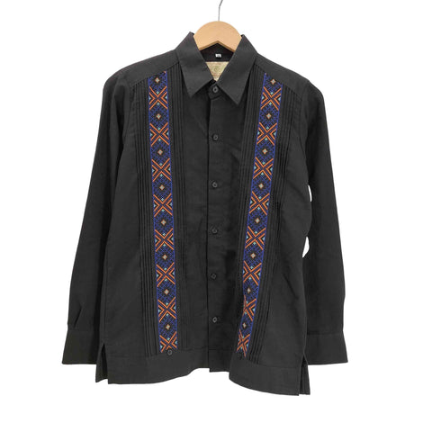 GUAYABERAS COLLI ネイティヴ柄 刺繍 ピンタック L/S リネン シャツ メンズ 36