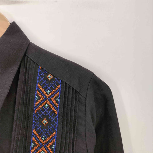 GUAYABERAS COLLI ネイティヴ柄 刺繍 ピンタック L/S リネン シャツ メンズ 36