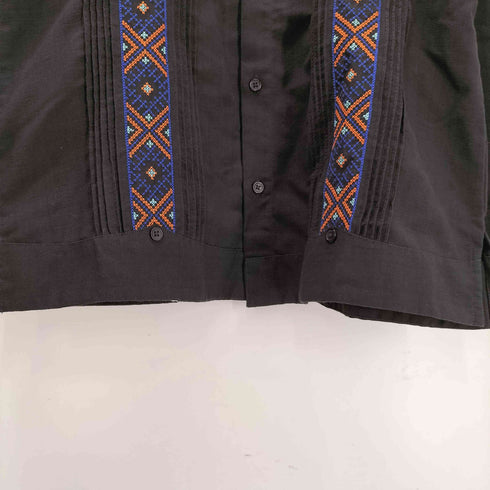 GUAYABERAS COLLI ネイティヴ柄 刺繍 ピンタック L/S リネン シャツ メンズ 36