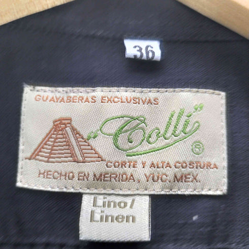 GUAYABERAS COLLI ネイティヴ柄 刺繍 ピンタック L/S リネン シャツ メンズ 36
