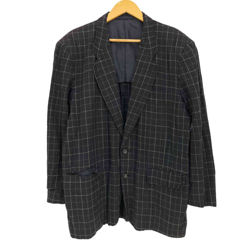 コムデギャルソンオム COMME des GARCONS HOMME 80-90s archive 金文字タグ 基盤格子 背抜き パワーショルダー 2B サマーテーラードジャケット メンズ JPN:M