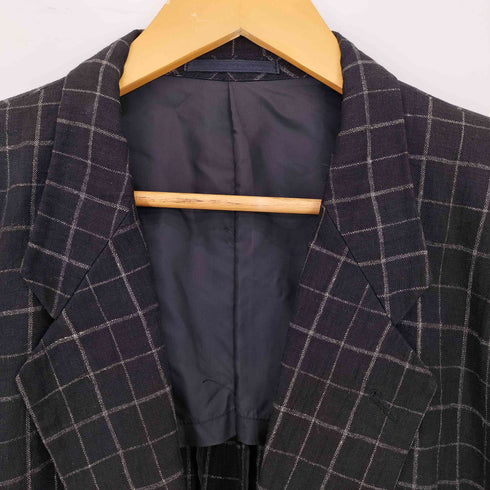コムデギャルソンオム COMME des GARCONS HOMME 80-90s archive 金文字タグ 基盤格子 背抜き パワーショルダー 2B サマーテーラードジャケット メンズ JPN:M