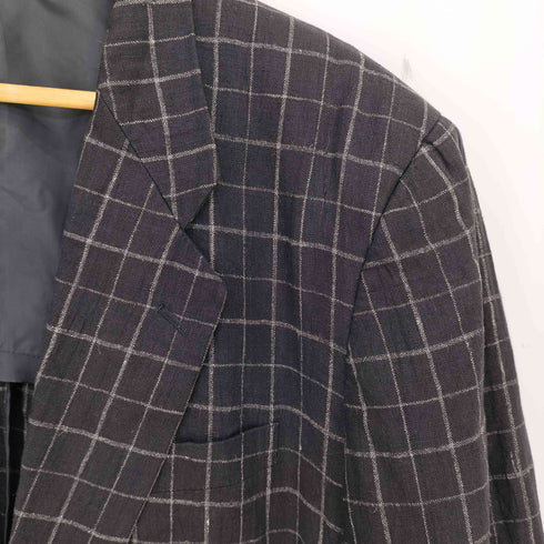 コムデギャルソンオム COMME des GARCONS HOMME 80-90s archive 金文字タグ 基盤格子 背抜き パワーショルダー 2B サマーテーラードジャケット メンズ JPN:M