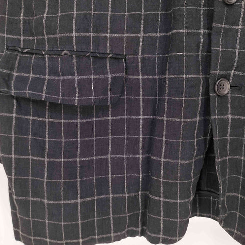 コムデギャルソンオム COMME des GARCONS HOMME 80-90s archive 金文字タグ 基盤格子 背抜き パワーショルダー 2B サマーテーラードジャケット メンズ JPN:M