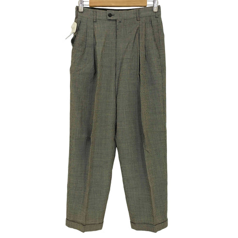 コムデギャルソンオム COMME des GARCONS HOMME 80-90s archive 金文字タグ ガンクラブチェック 2タック センタープレス ワイドスラックス メンズ JPN:M