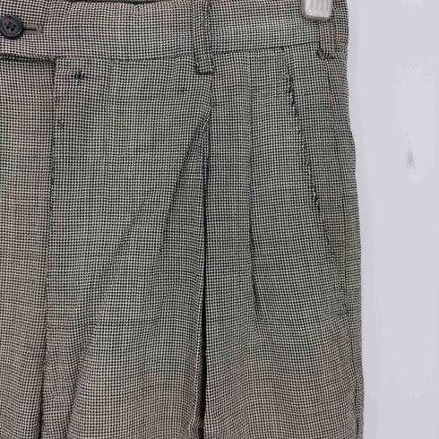 コムデギャルソンオム COMME des GARCONS HOMME 80-90s archive 金文字タグ ガンクラブチェック 2タック センタープレス ワイドスラックス メンズ JPN:M