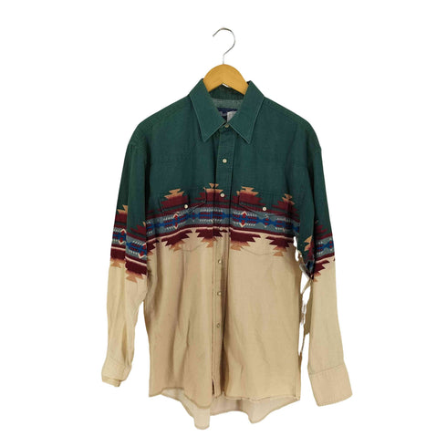 ラングラー Wrangler 90S L/S ネイティブ柄ウエスタンシャツ メンズ