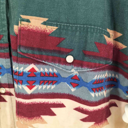 ラングラー Wrangler 90S L/S ネイティブ柄ウエスタンシャツ メンズ
