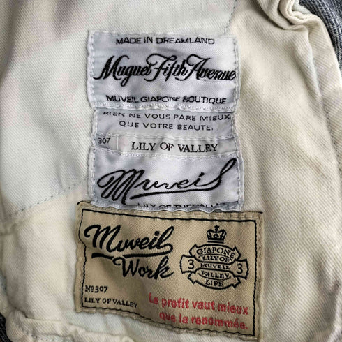 ミュベール MUVEIL リボンデザイン スキニー デニムパンツ レディース 36