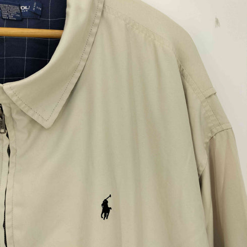 ポロゴルフラルフローレン POLO GOLF RALPH LAUREN 90-00s ポリ100 ピーチスキン 裏地チェック ポニー刺繍 スイングトップブルゾン メンズ 3X