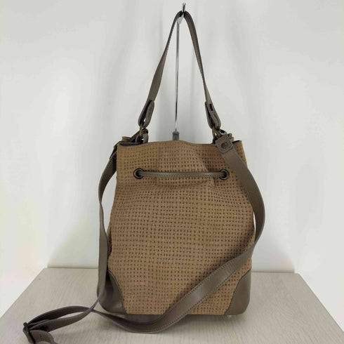 tacco rabokigoshi 編みモチーフ レザー切替 2Way ハンド ショルダーバッグ レディース