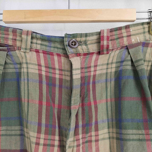ポロバイラルフローレン Polo by RALPH LAUREN 90S USA製 ツータック チェック柄 ショーツ メンズ FR:36-38