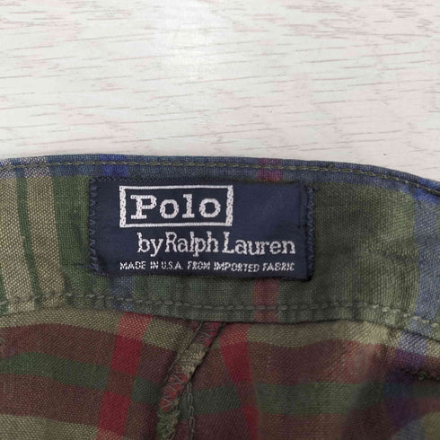 ポロバイラルフローレン Polo by RALPH LAUREN 90S USA製 ツータック チェック柄 ショーツ メンズ FR:36-38