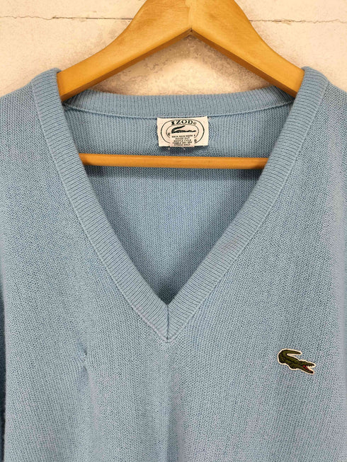 アイゾッドラコステ IZOD LACOSTE 90s USA製 Vネックアクリルニット メンズ XL